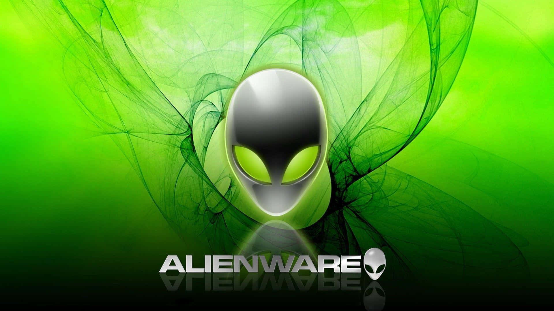 Alienware 標誌在綠色背景上 壁紙