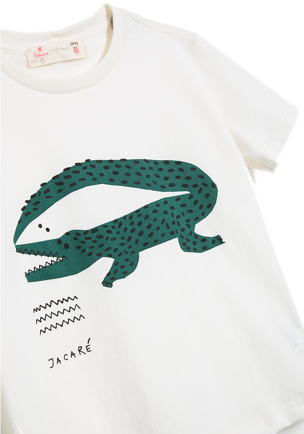 Alligator Print 白色T恤 壁紙