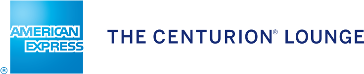 American Express Centurion Lounge 標誌 壁紙 — American Express Centurion Lounge 標誌，藍色文字配黑色背景，附有註冊商標符號。