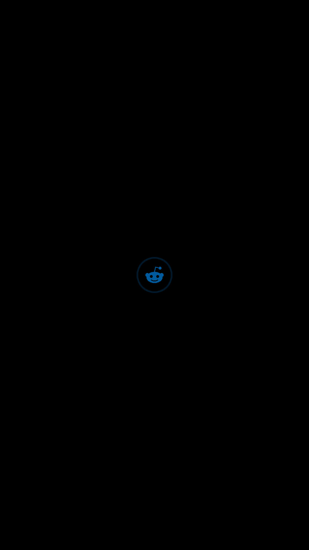 藍色 Reddit 外星人標誌在黑色背景上