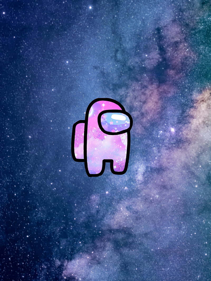 帶有銀河圖案的Among Us角色漂浮在星空之中。