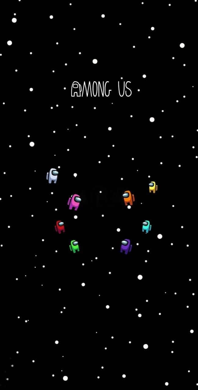 Among Us 遊戲角色在星空漂浮，帶有標題文字。