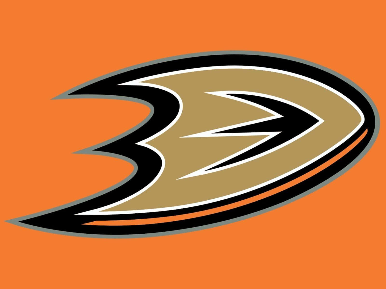 橙色、黑色和金色的 Anaheim Ducks 冰球隊標誌