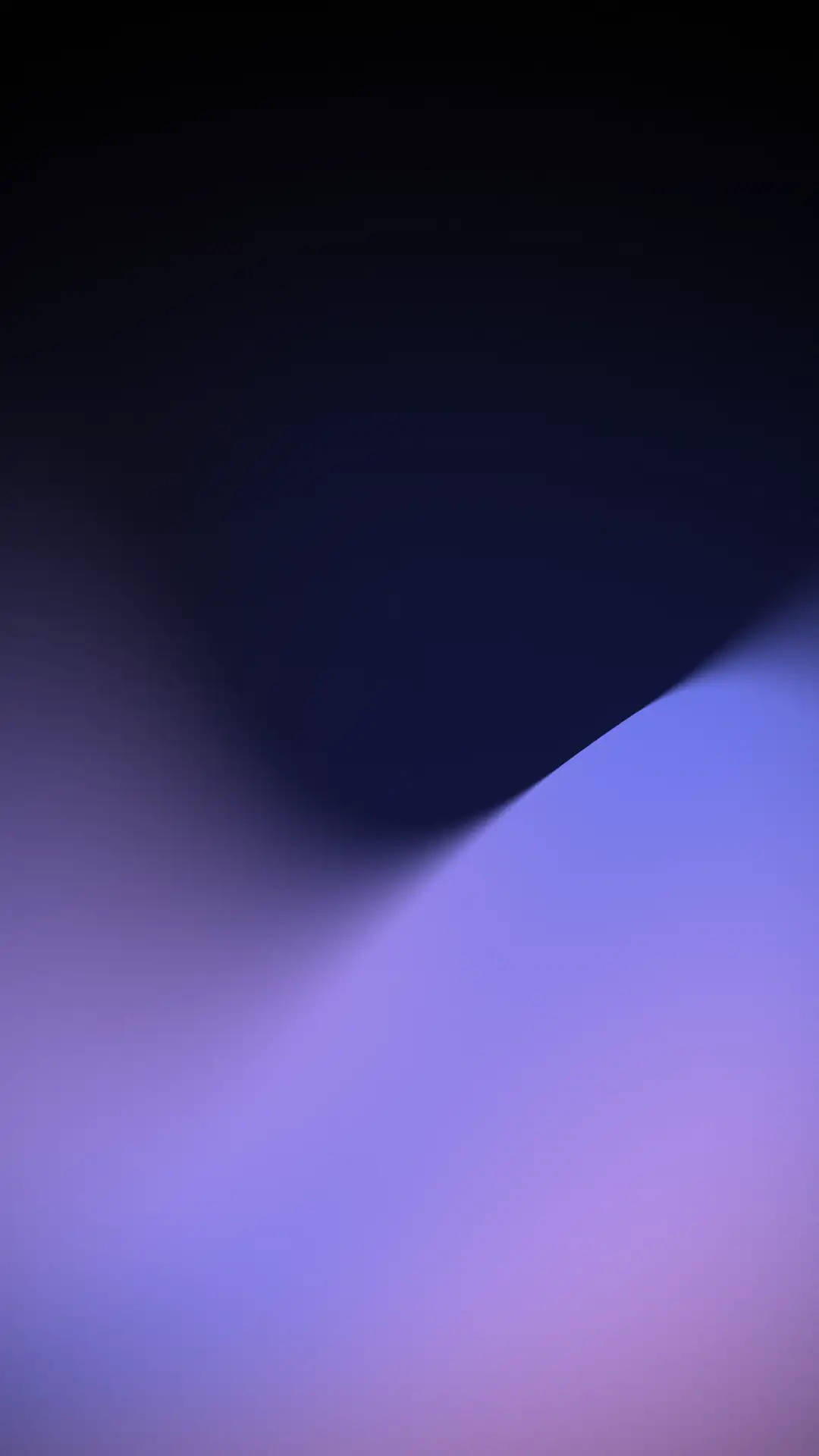 Android 11 紫羅蘭背景 壁紙 — 從深海軍藍到柔和薰衣草紫的平滑漸變，流過深色抽象背景。