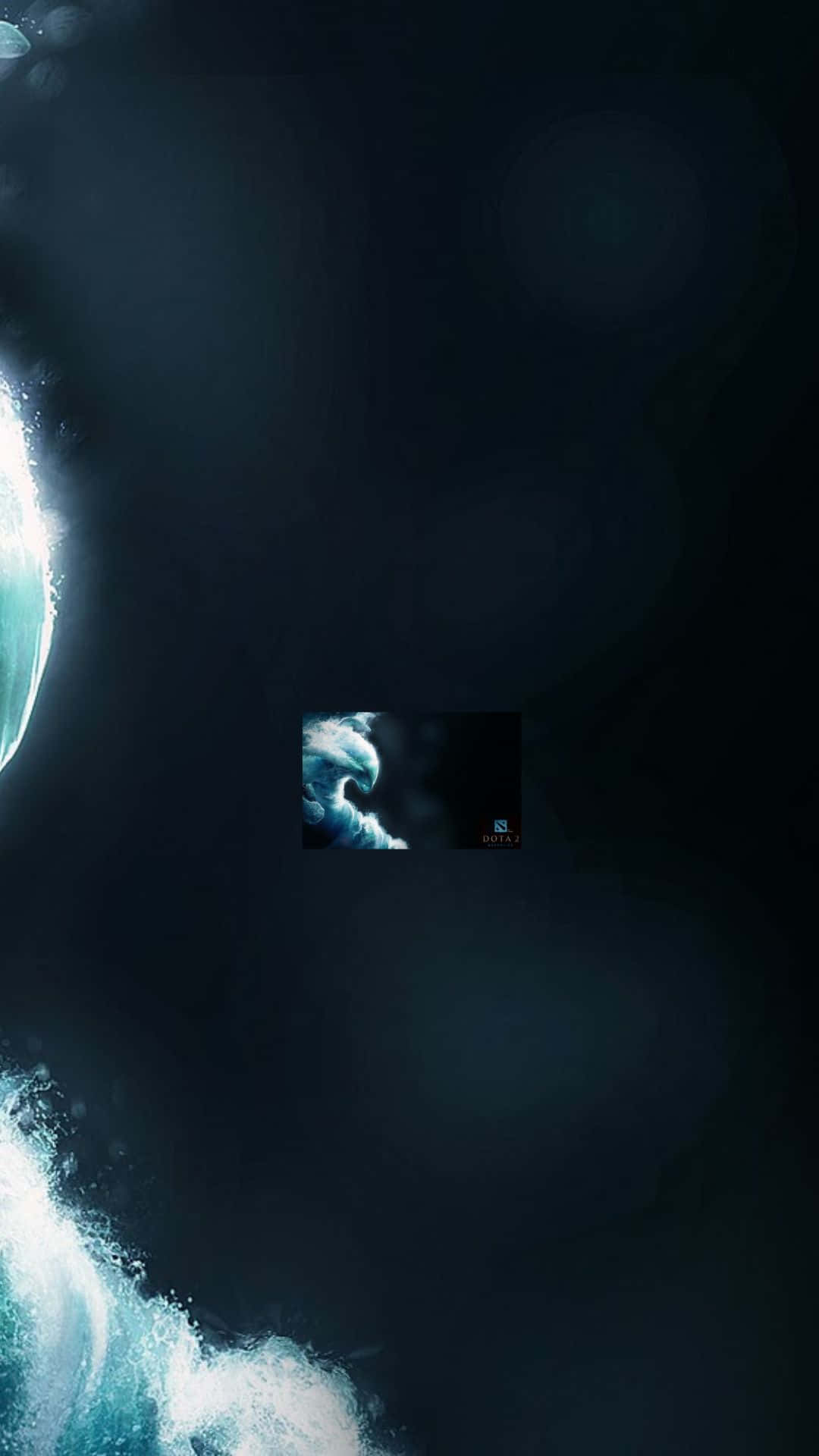 Android Dota 2 背景：變形者標誌 壁紙 — 一個宇宙場景，有旋轉的星雲和發光的天體，背景是黑暗的虛空。