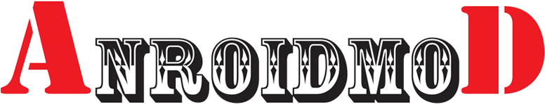 Android Mod 紅黑標誌 壁紙 — 大膽的紅色和黑色風格化文字，拼寫出 'ANDROID'，帶有華麗的字體和銳利的邊緣。