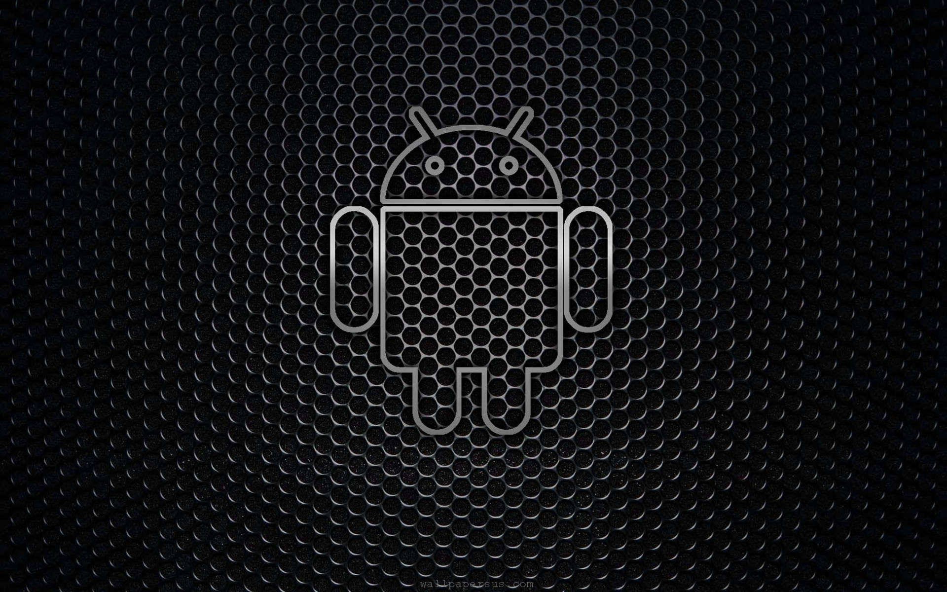 六角網格背景上的Android機械人標誌