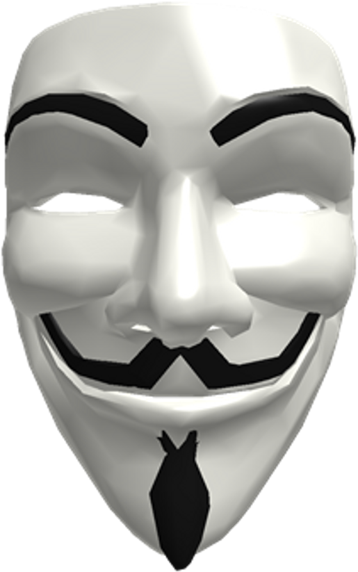 經典 Anonymous 面具 壁紙 — 一個純白色蓋伊·福克斯面具，帶有鮮明的黑色特徵和山羊鬍，背景簡單。