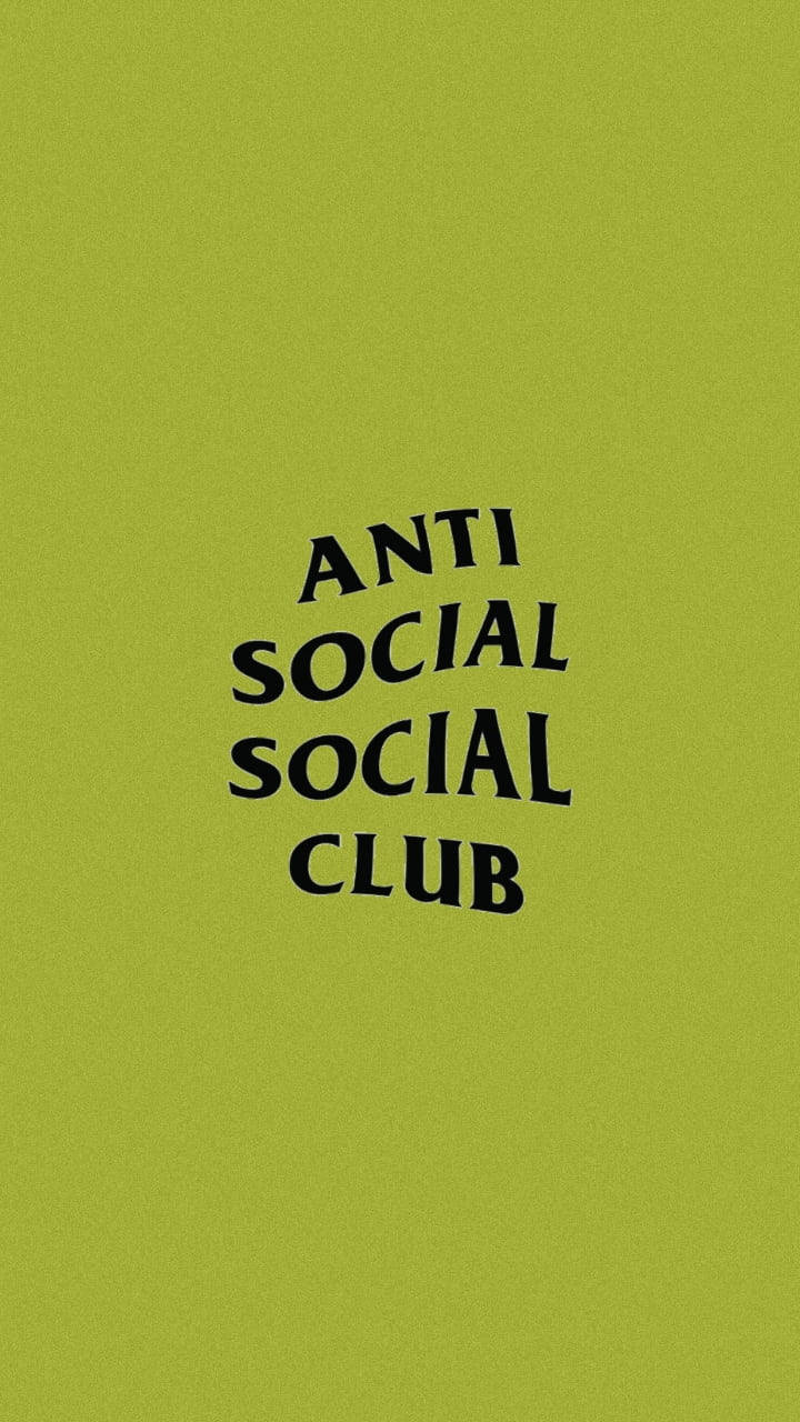 Anti Social Social Club 綠色 壁紙 — 粗體黑色文字寫著「ANTI SOCIAL SOCIAL CLUB」，居中於有紋理的橄欖綠色背景上。