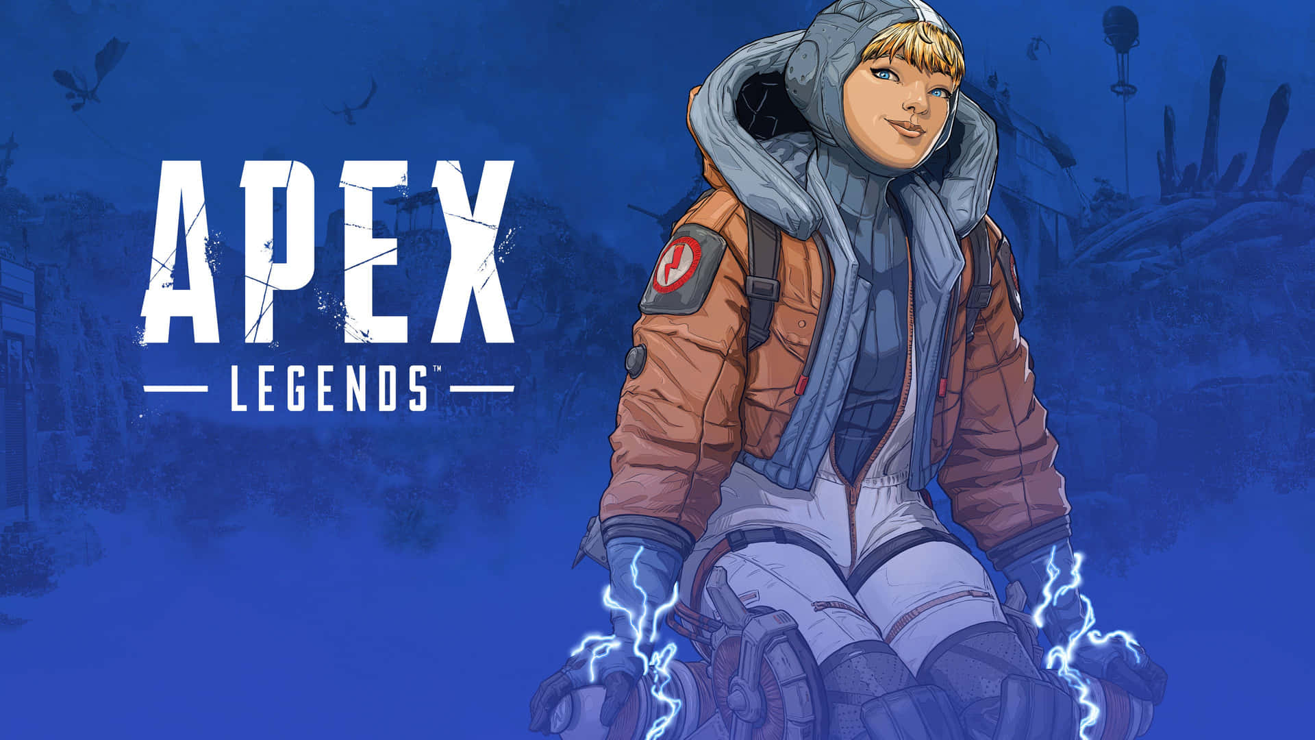 女性Apex Legends角色，手上帶有閃電效果，穿著未來感裝備。