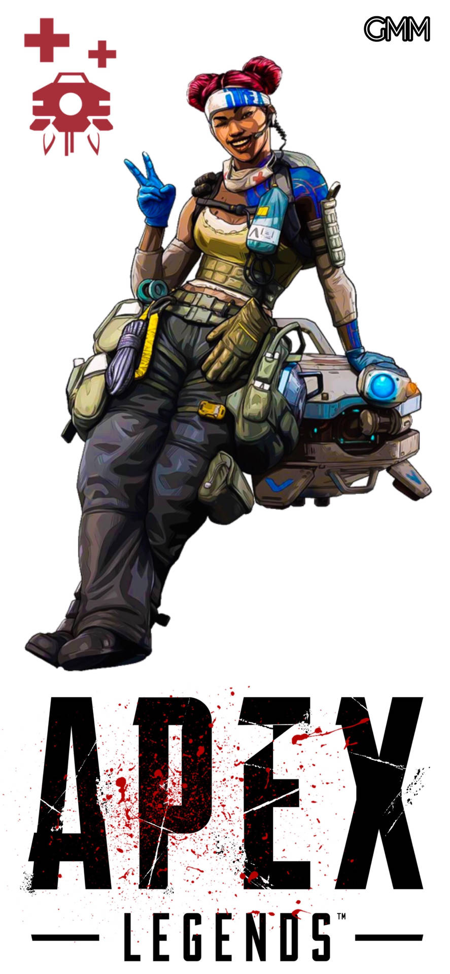 穿著戰鬥裝備的Apex Legends角色與機甲一起擺姿勢。