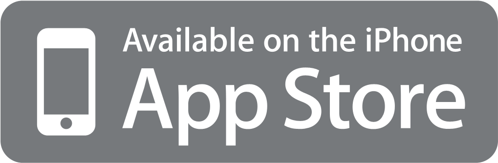 App Store灰色背景徽章 壁紙 — 一個灰色長方形橫幅，帶有白色文字和電話圖標，顯示「可在 iPhone App Store 上使用」。
