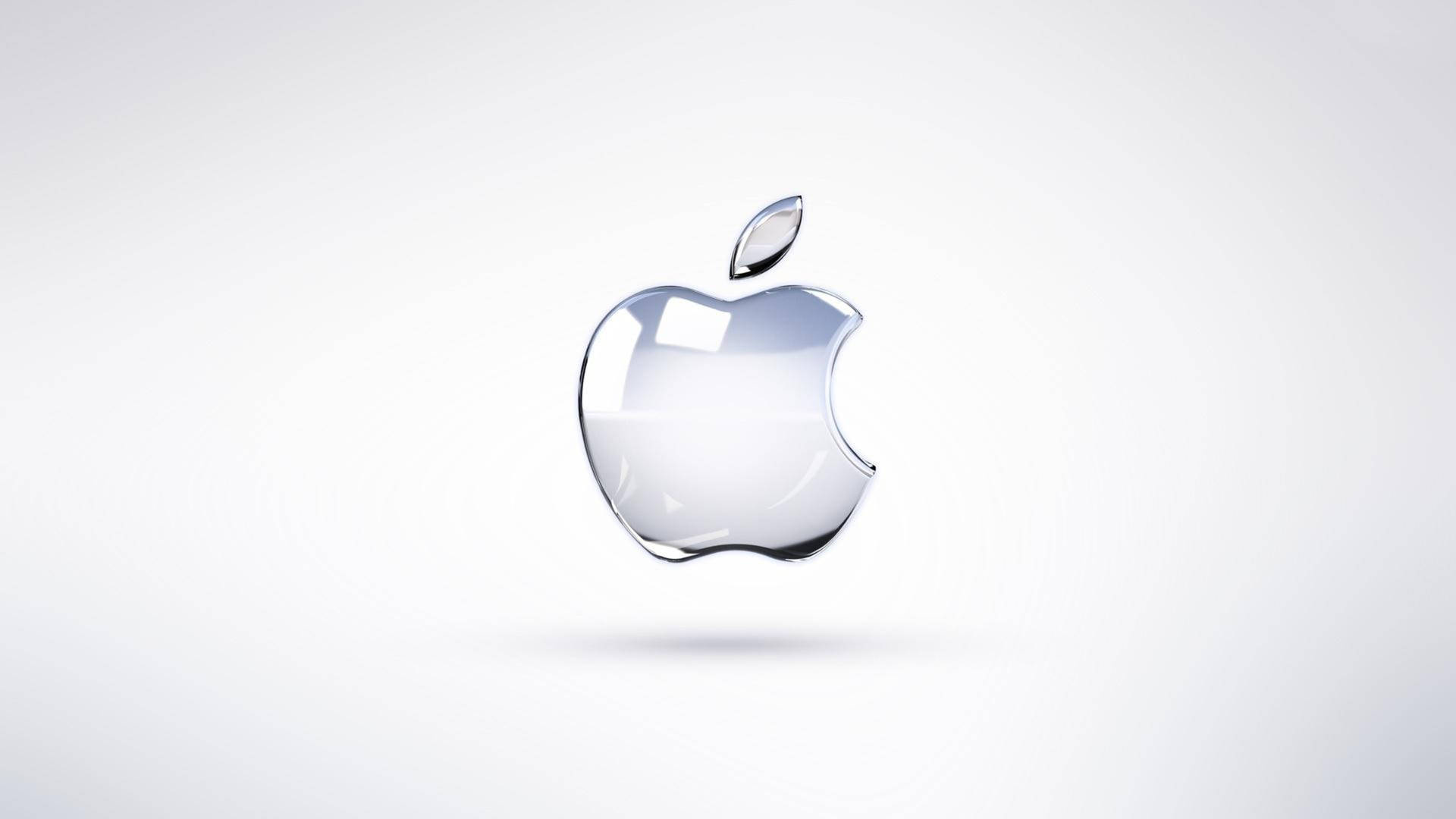 閃亮的Apple標誌漂浮在白色背景上