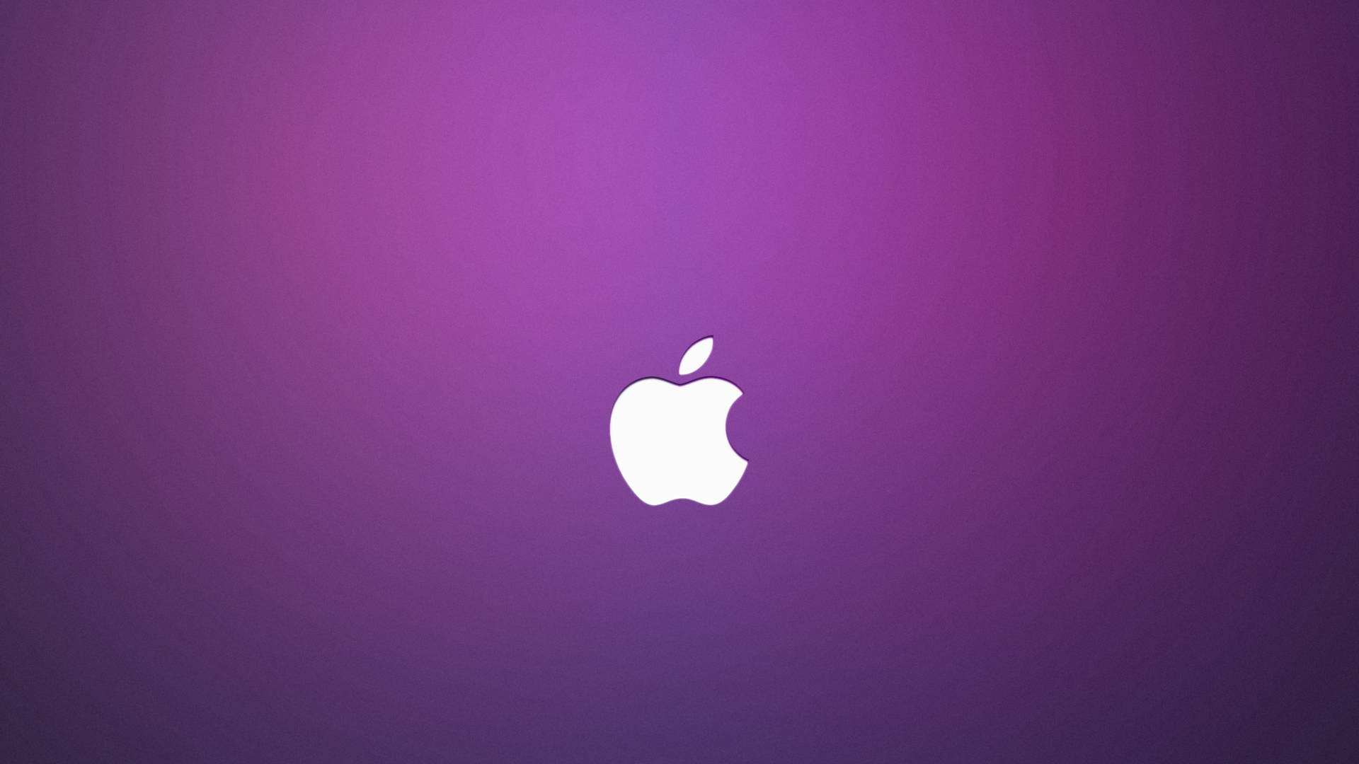 紫色漸變背景上的白色Apple標誌