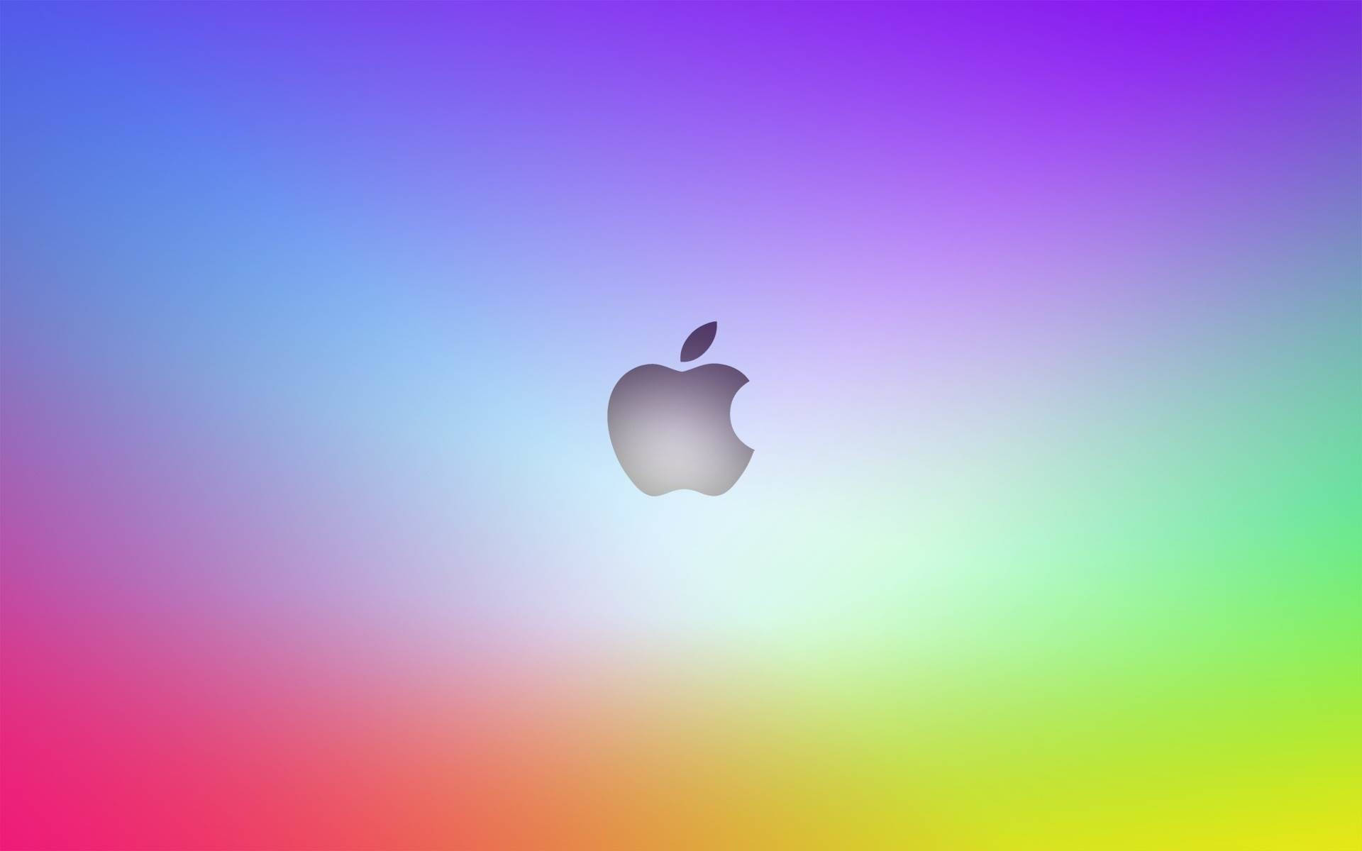 彩色漸變背景上的Apple標誌
