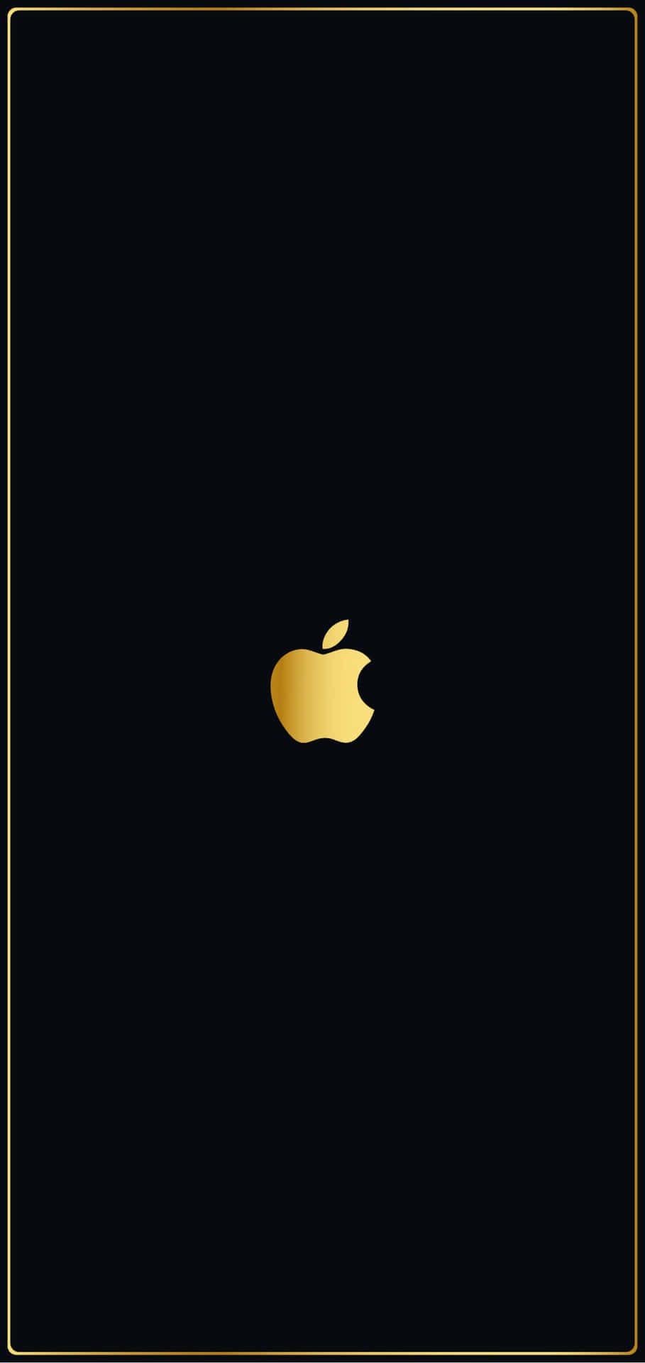 黑色背景配金色Apple標誌及幼金邊框。