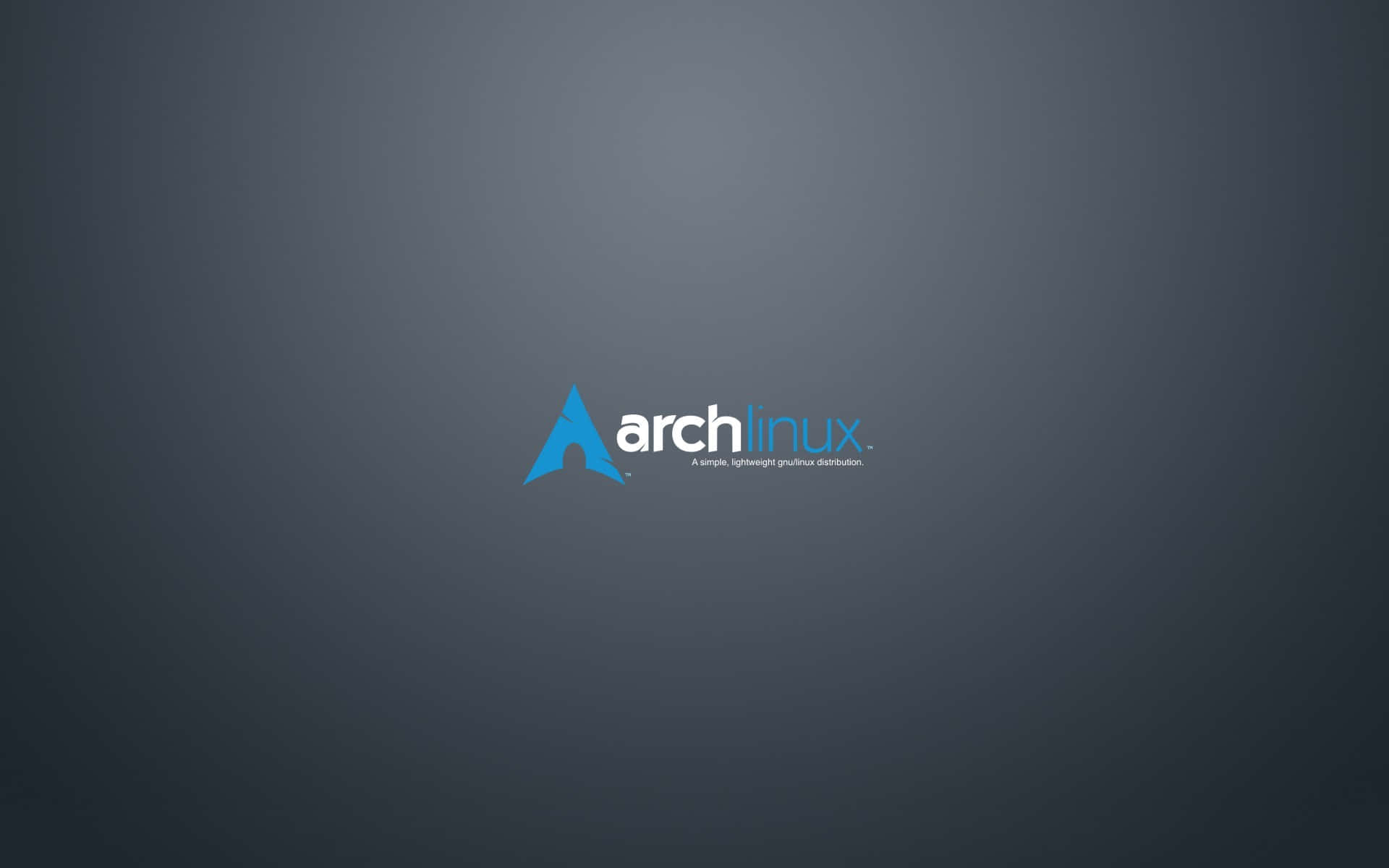 Arch Linux 桌布 壁紙 — Arch Linux 標誌居中於平滑深灰色漸變背景上。