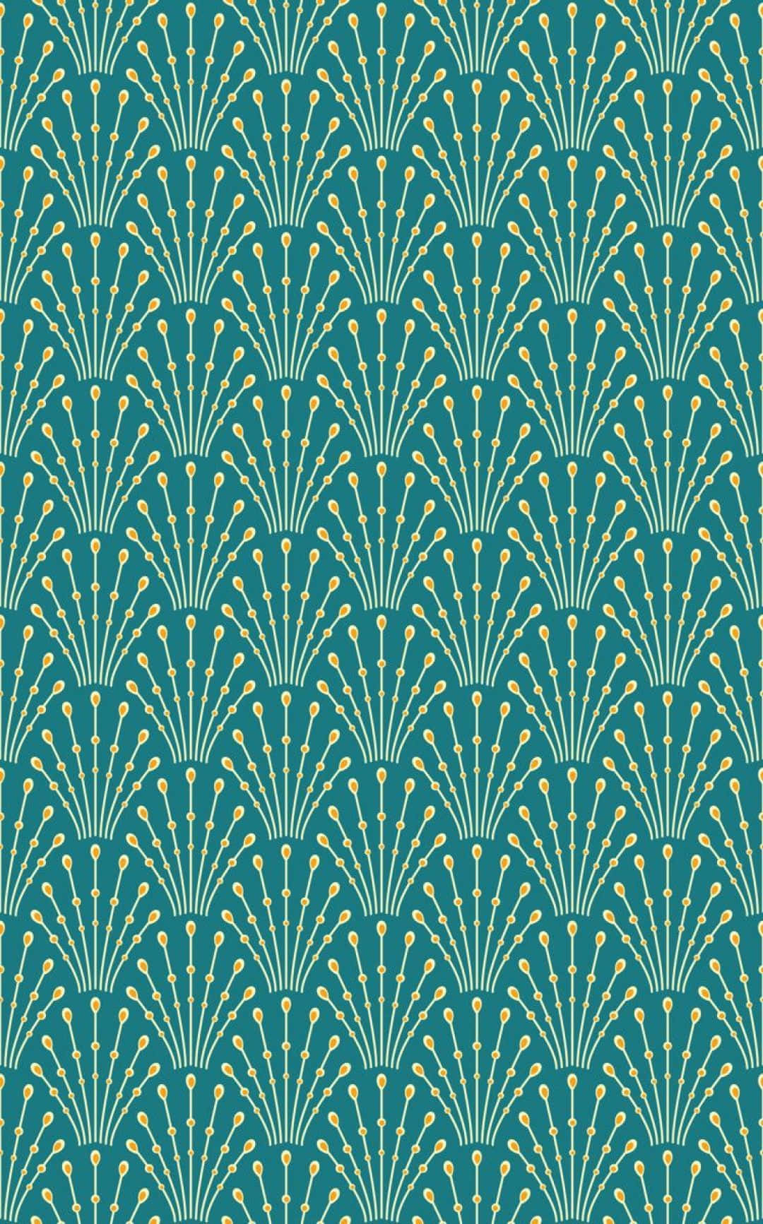 「精緻金色飾面 Art Deco iPhone」 壁紙
