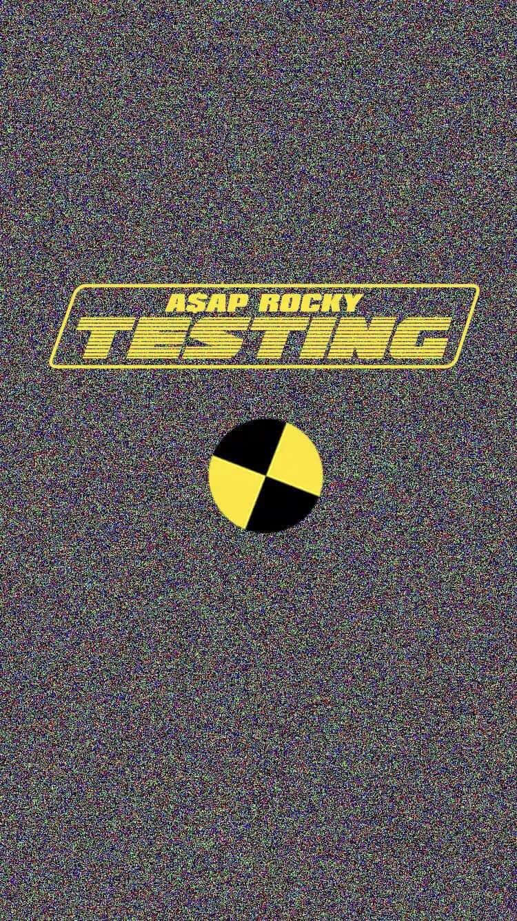 帶有故障效果的壁紙，包含黃色文字和黑黃色圓圈。