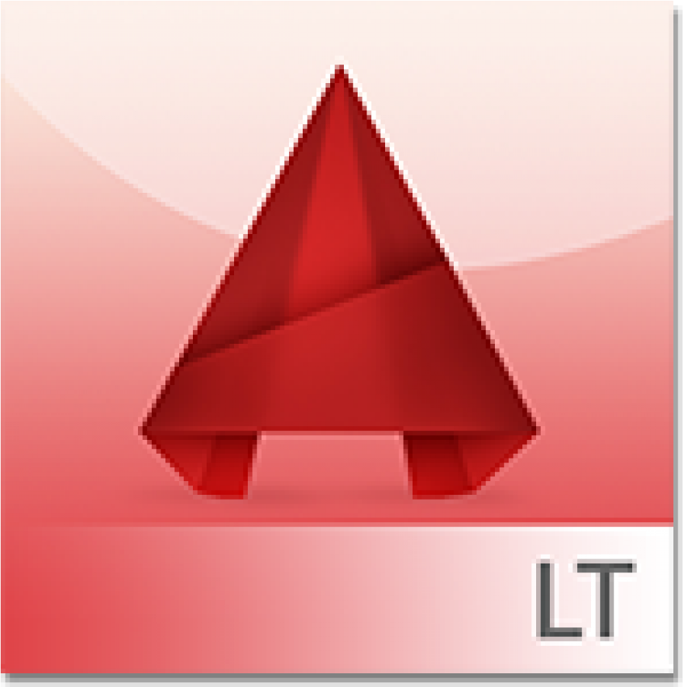 AutoCAD LT 標誌 壁紙 — 一個大膽的紅色摺紙風格三角形圖案，居中放置在柔和的漸變粉紅色背景上，右下角有「LT」文字。