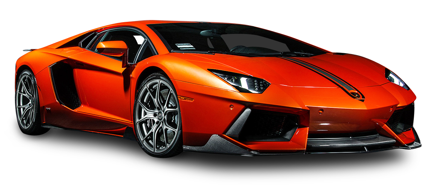橙色蘭博基尼Aventador側面視圖 壁紙