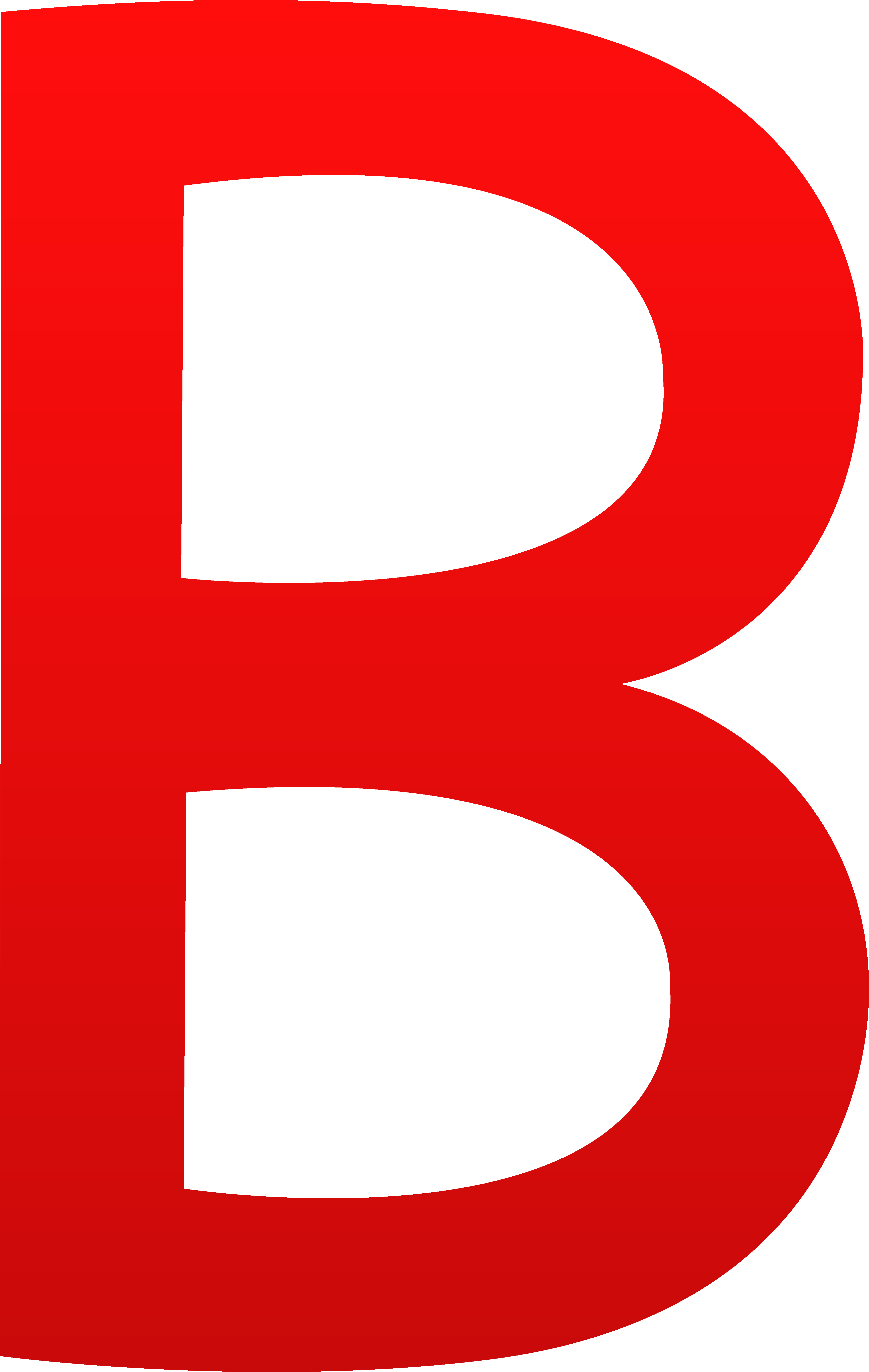 紅色字母B圖形 壁紙 — 一個大膽的紅色大寫字母B，帶有白色負空間，背景為純白色。