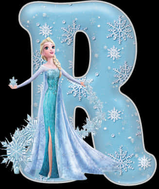 冰雪奇緣愛莎字母B設計 壁紙