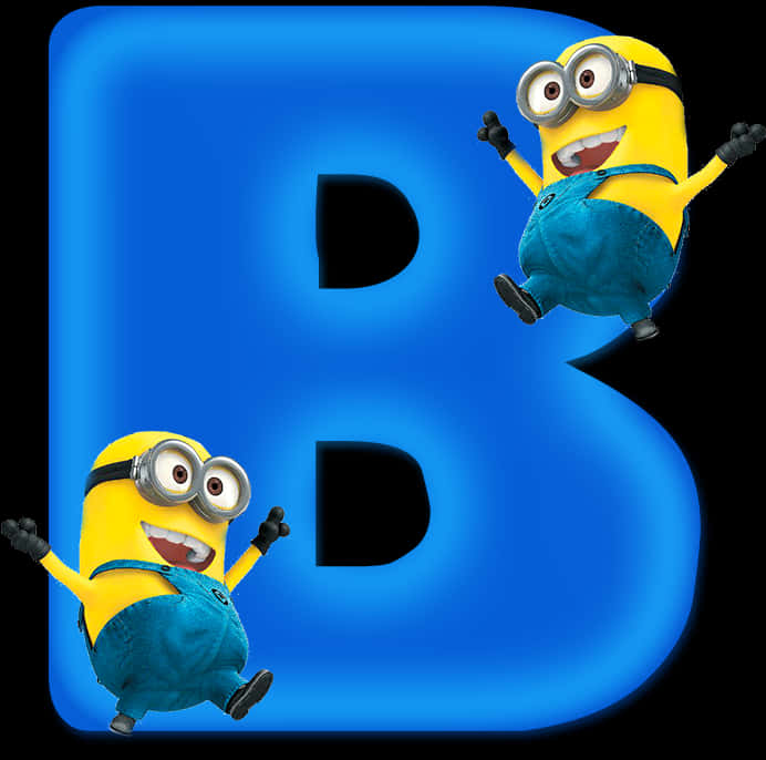 小黃人_藍色_字母_B 壁紙
