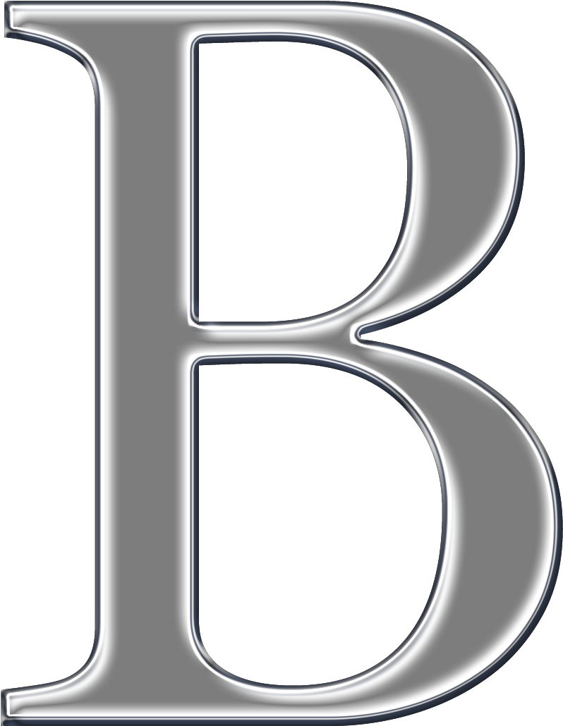 金屬字母B圖形 壁紙 — 一個時尚的金屬字母 B，帶有發光的高光，在純黑色背景上脫穎而出。