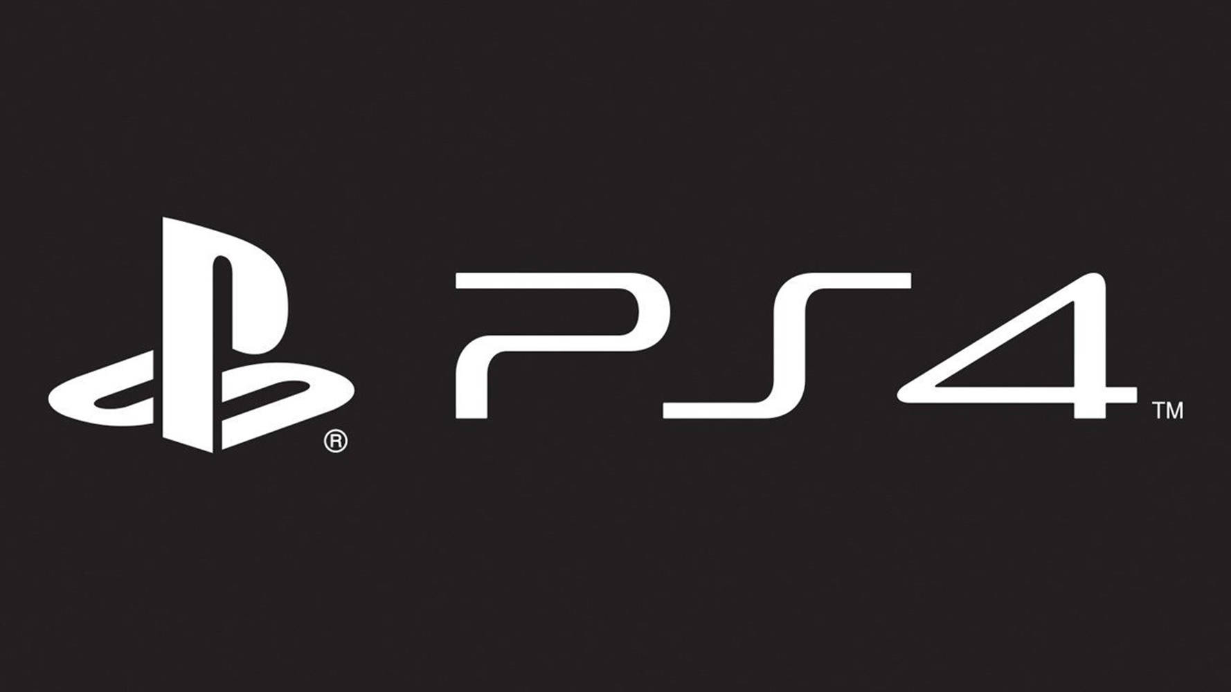 黑色背景上的白色PlayStation 4標誌