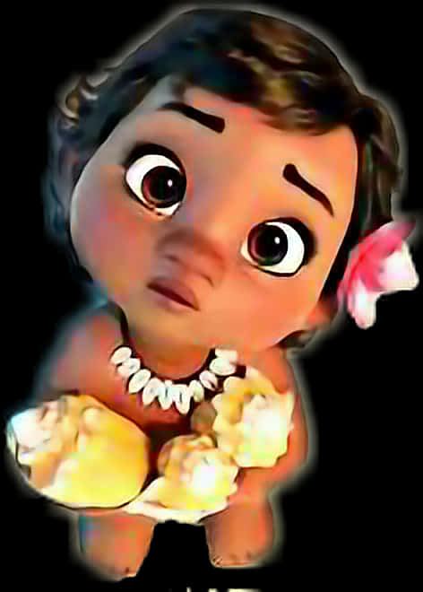 可愛表情嘅Baby Moana 壁紙