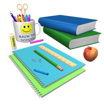 Back to School 用品 3D 插圖 壁紙