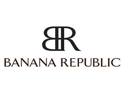 白色背景上的黑色Banana Republic品牌標誌