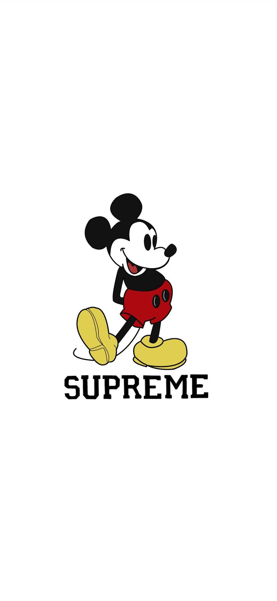 米奇老鼠在Supreme標誌下方行走