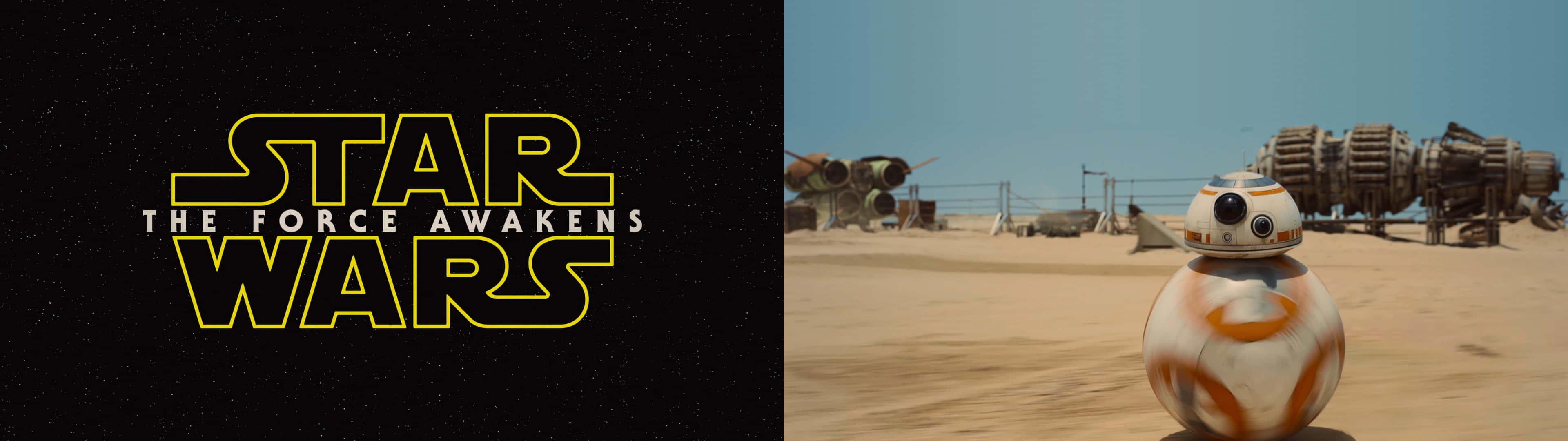The Podrace 桌布 壁紙 — BB-8 機械人站在沙漠中，星空背景襯托著星際大戰標誌