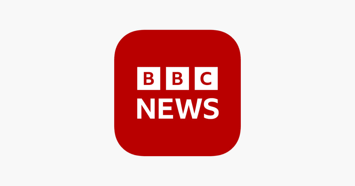 BBC News 應用程式圖標，紅色背景，白色文字