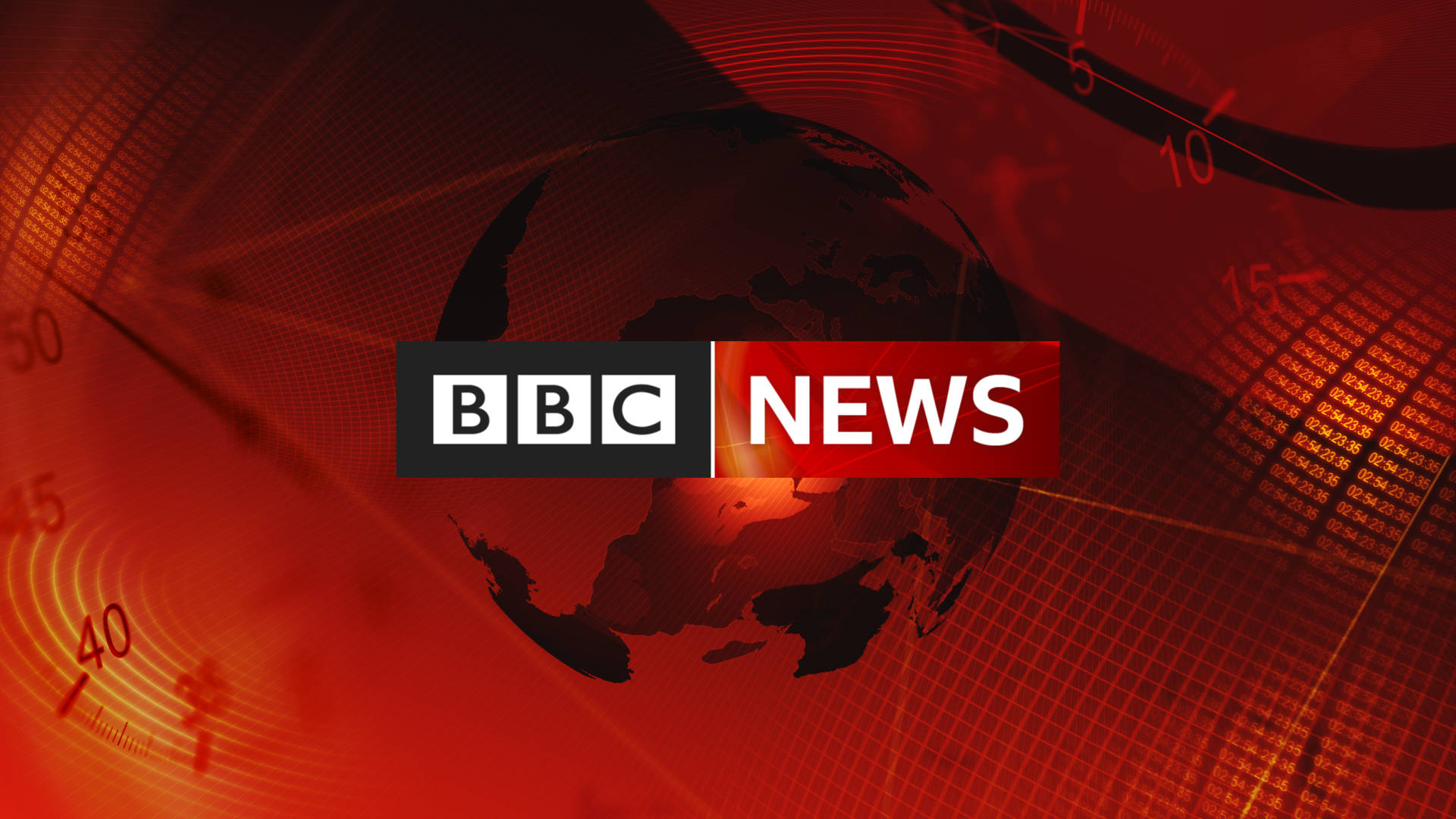 BBC News 標誌，地球儀和數碼數據背景。