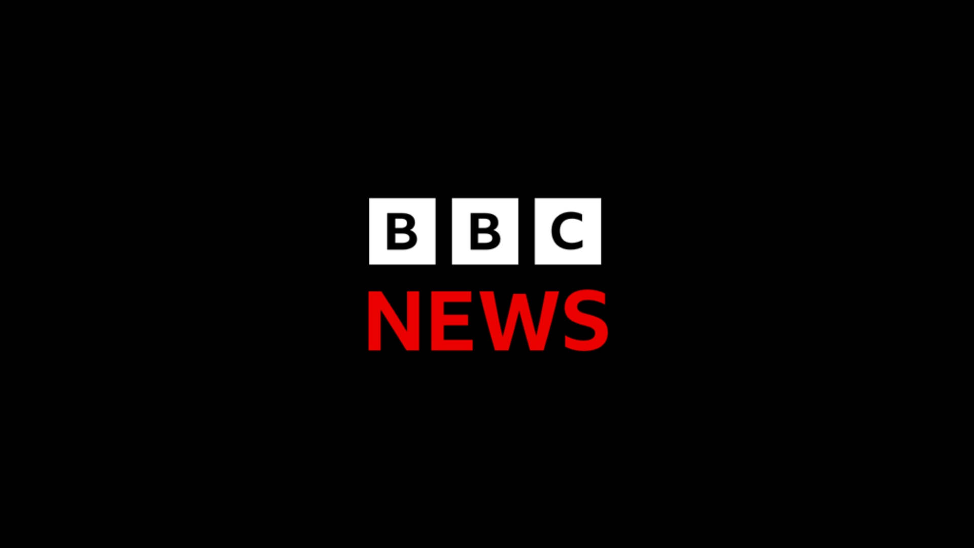 BBC News 標誌，白色和紅色文字在黑色背景上