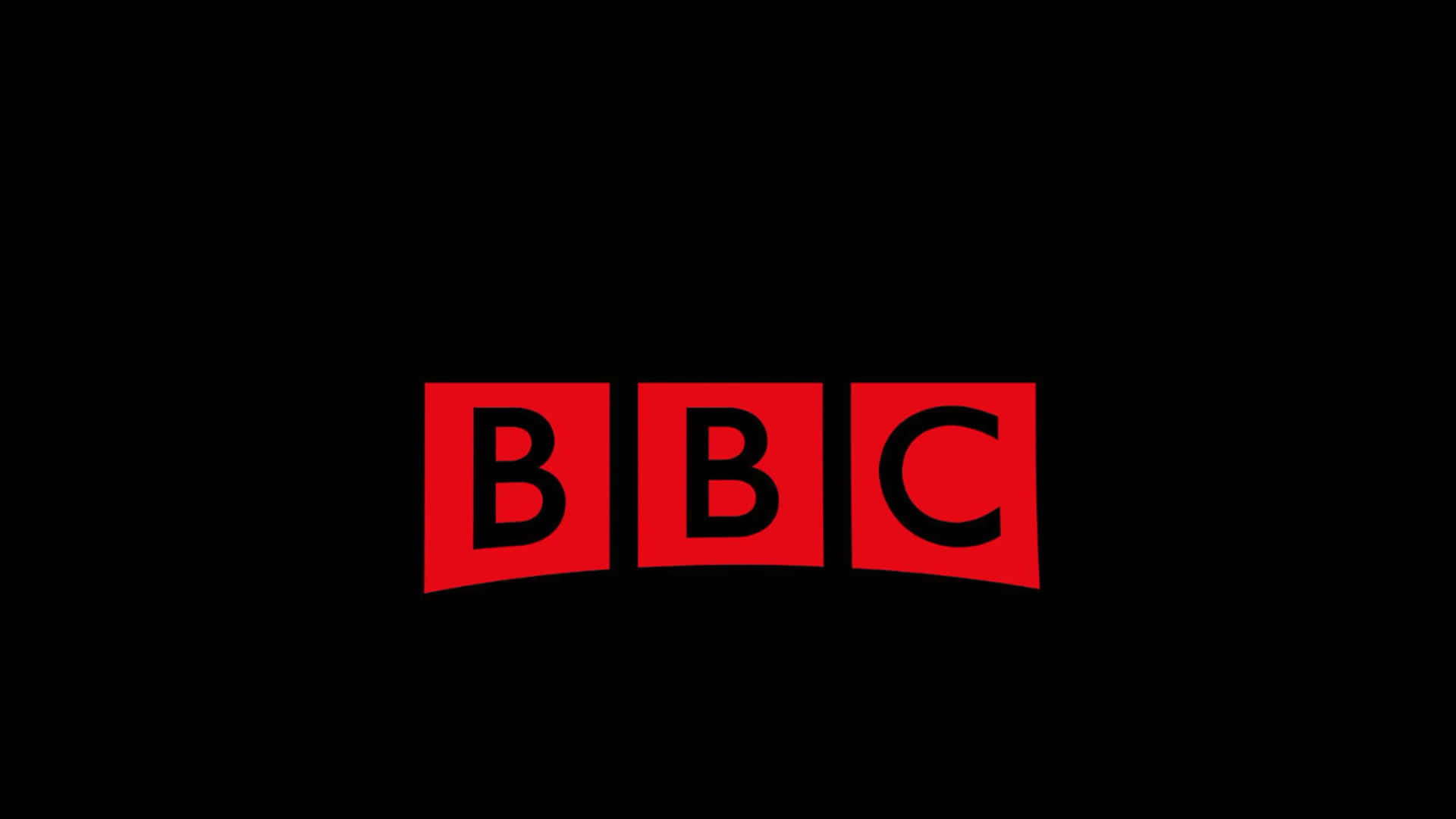 黑色背景上的紅色區塊BBC標誌