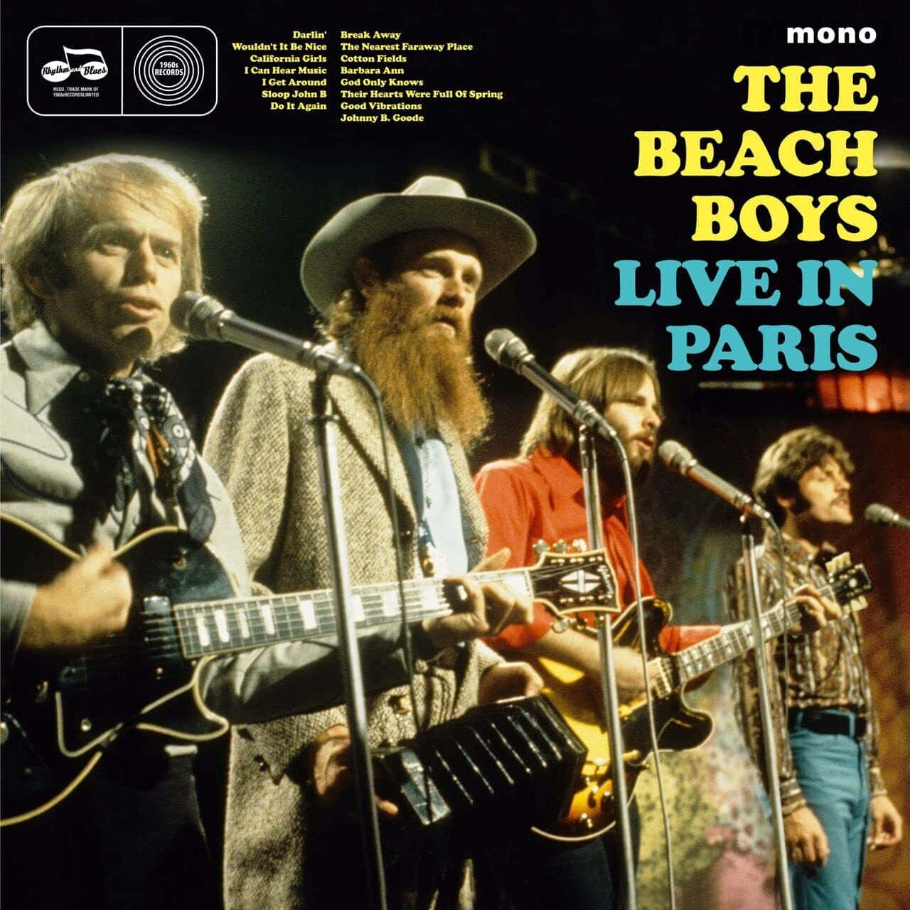 The Beach Boys 在巴黎現場演出，結他與咪高峰。
