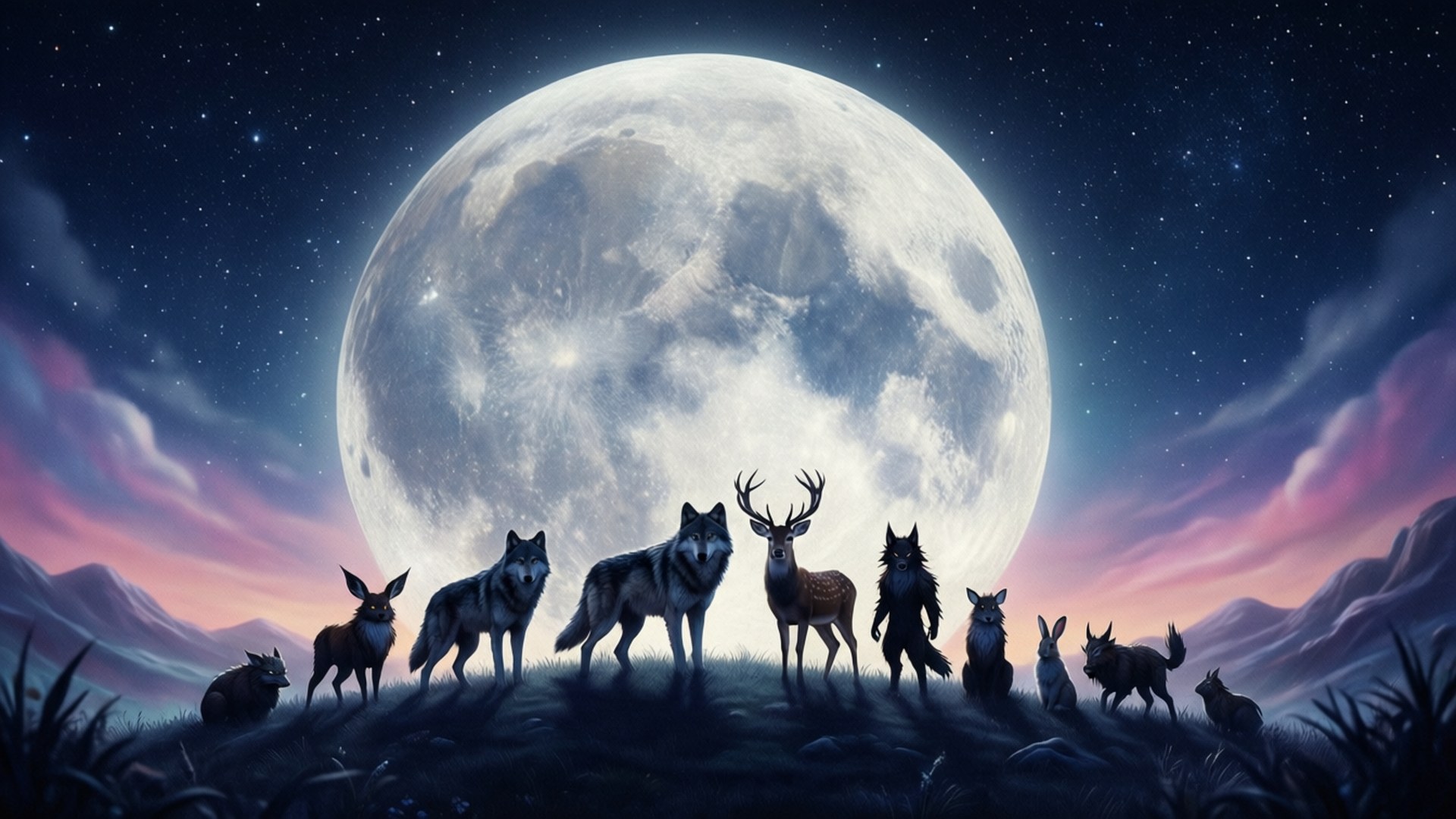 Beastars 剪影月亮 壁紙