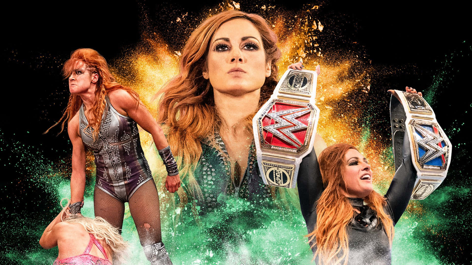 Becky Lynch 色彩爆炸 壁紙