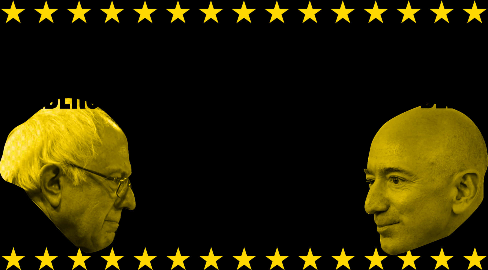 Bernie Sanders 與 Jeff Bezos 剪影 壁紙