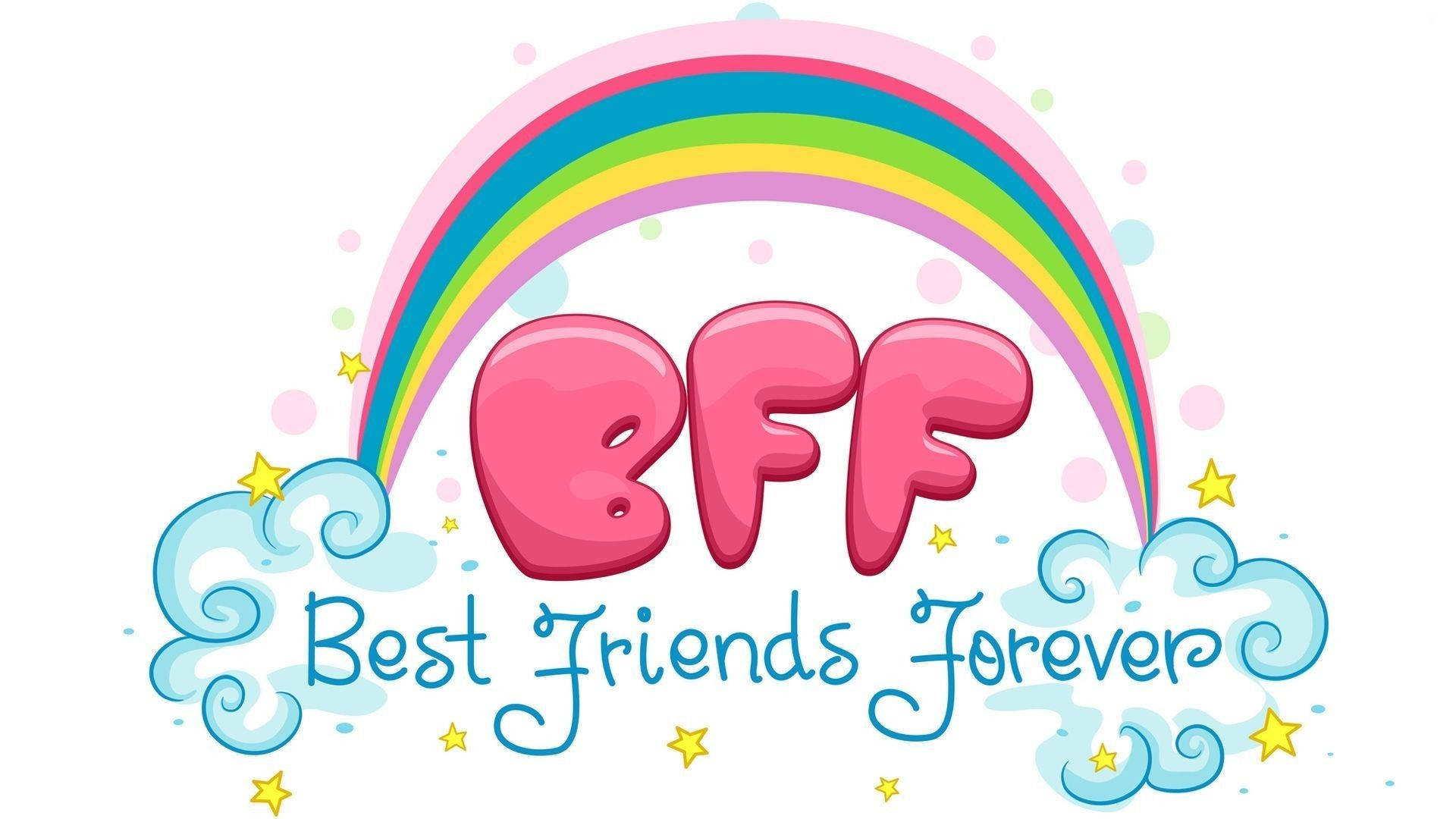 BFF 永遠最好的朋友 標誌 彩虹 雲 星星