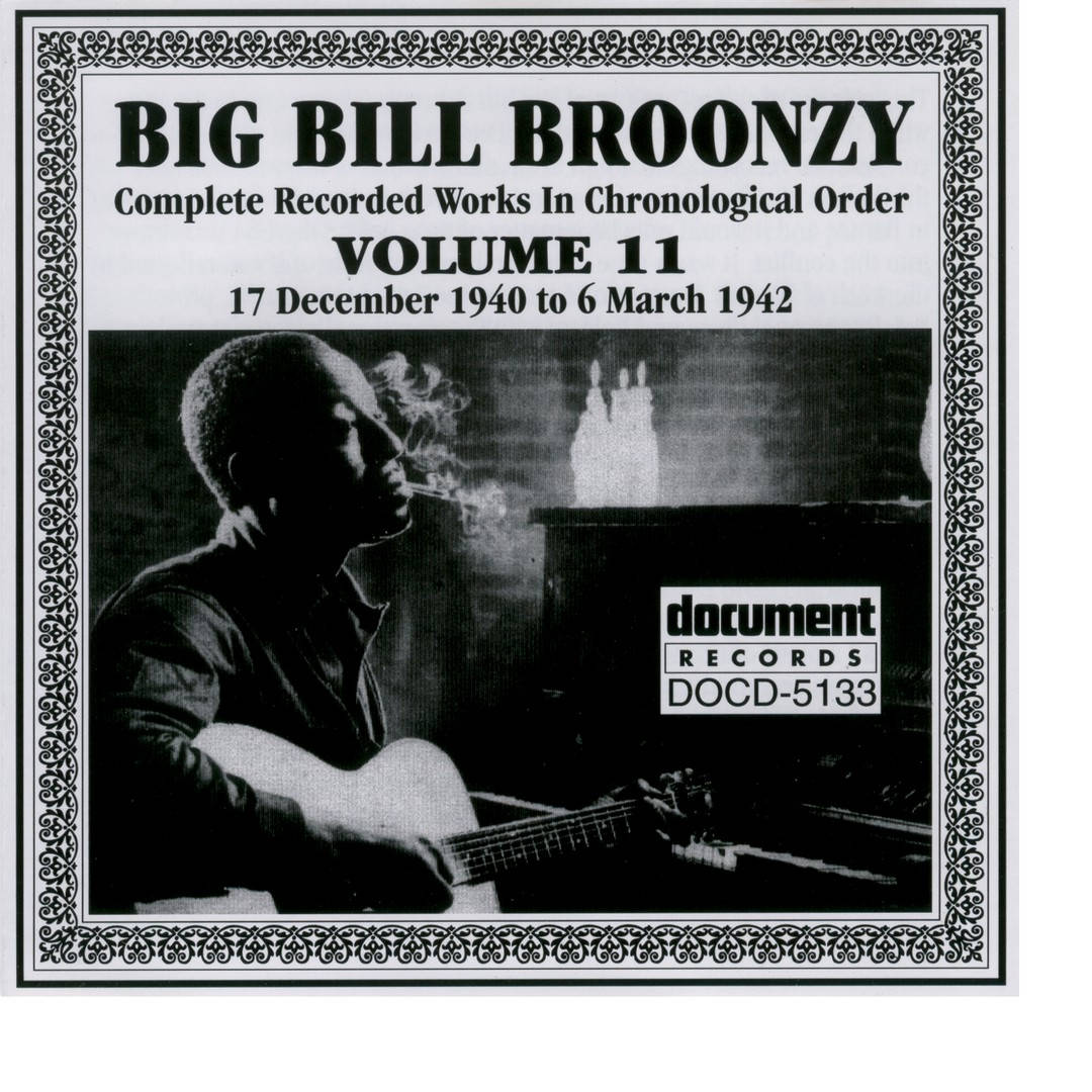 Big Bill Broonzy 在復古專輯封面上彈結他和吸煙。