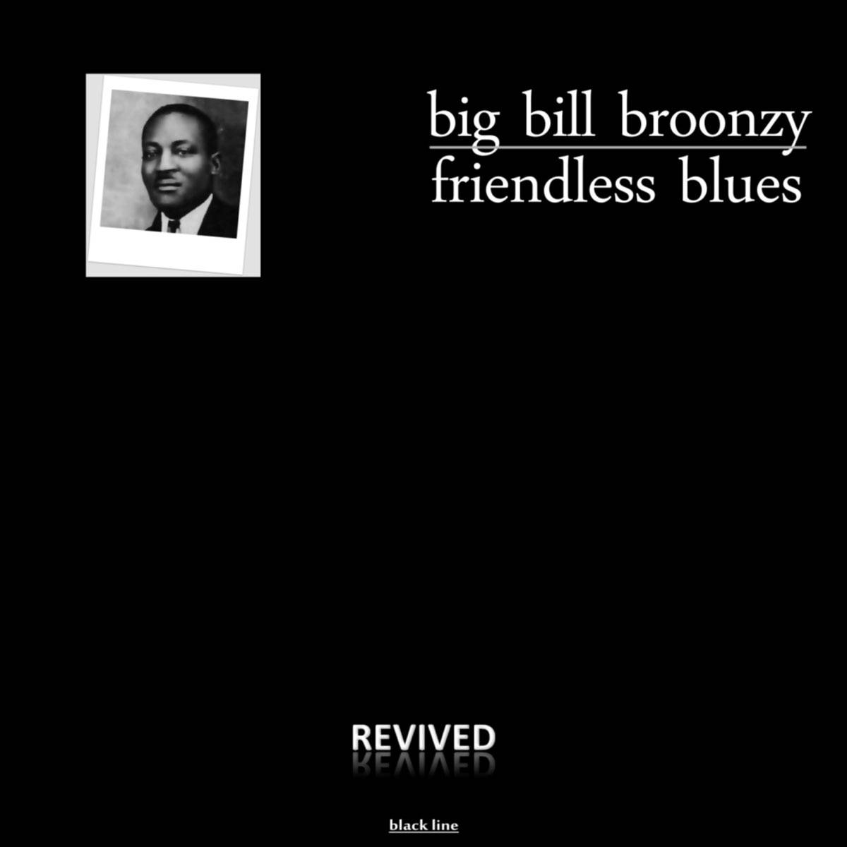 Big Bill Broonzy 的《Friendless Blues》專輯封面，包含黑白肖像和文字。