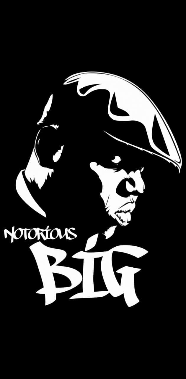 風格化的黑白肖像，Notorious Big 的名字以塗鴉字體呈現。