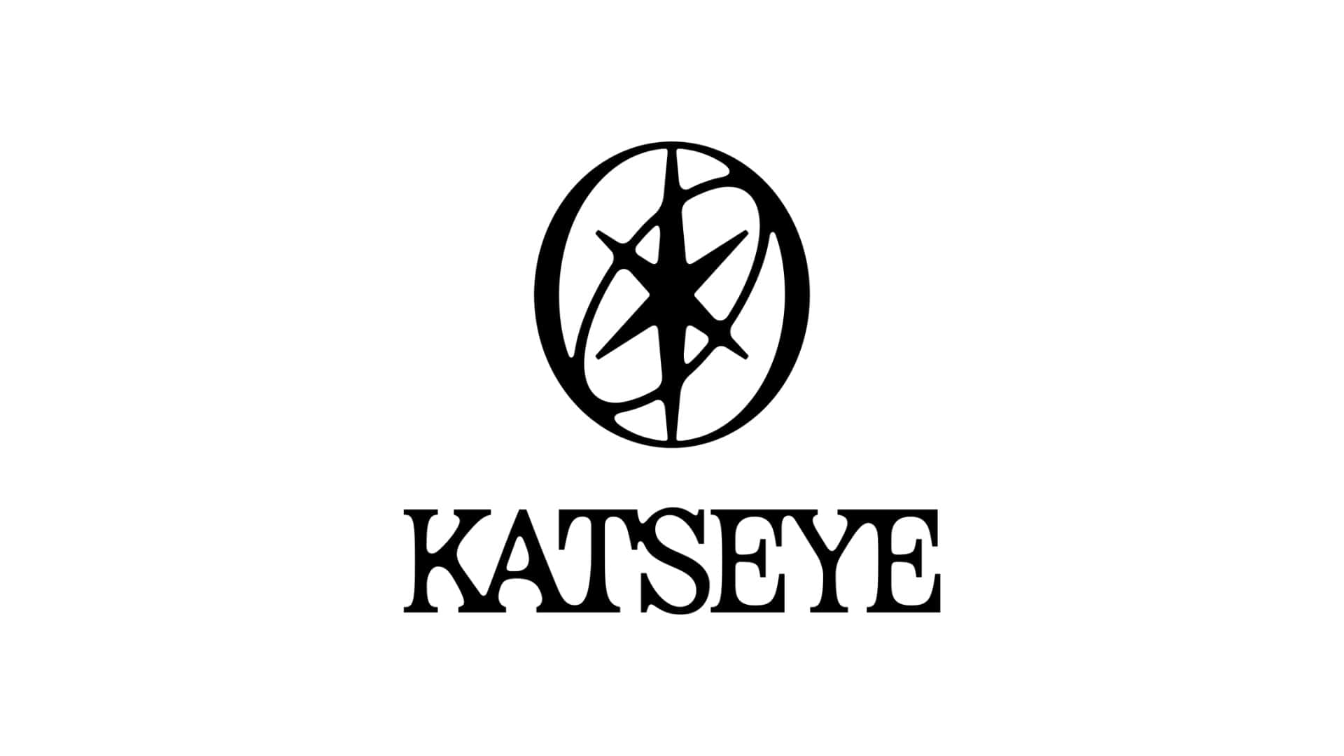  壁紙 — 黑色 katseye 標誌，圓圈內有風格化的星星，背景為純白色。