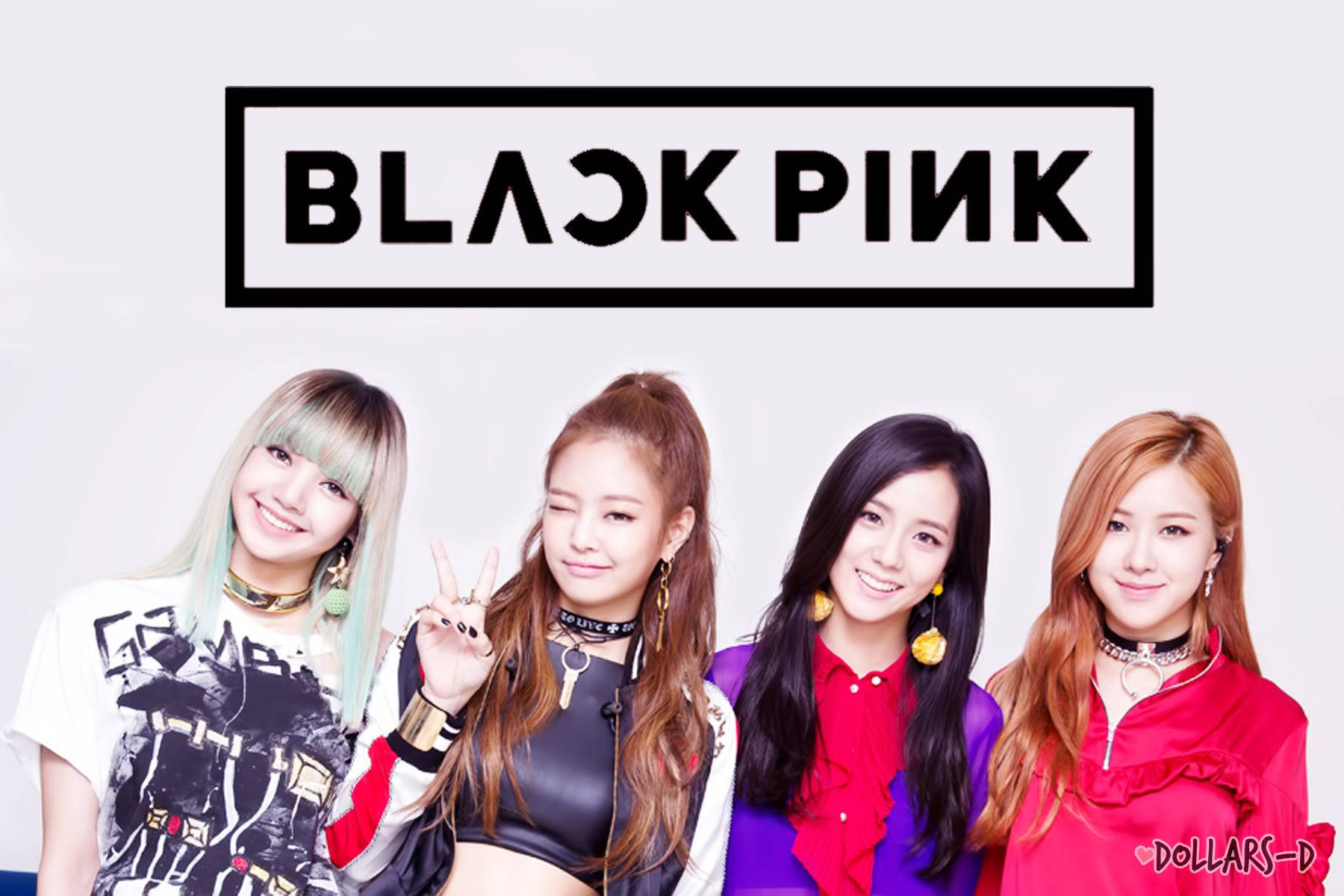BLACKPINK 成員斜倚於白色背景的壁紙