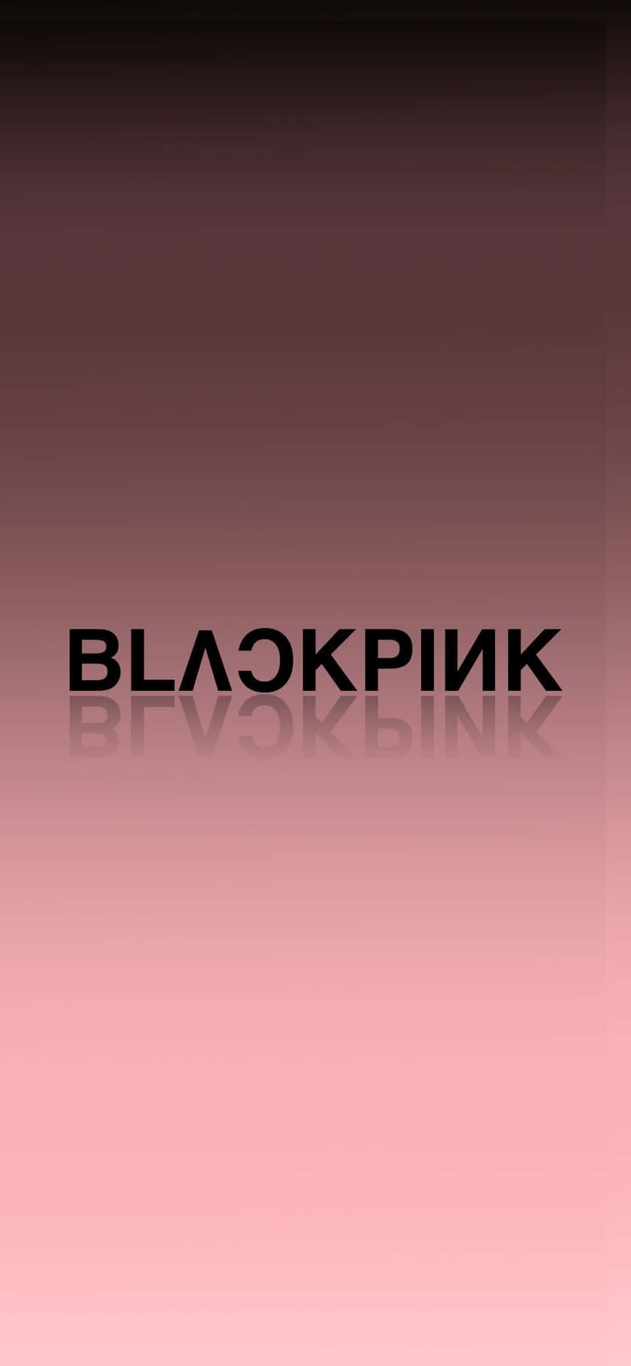 Blackpink 標誌在粉紅到紫色漸變背景上帶有反射效果